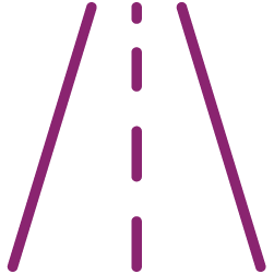 Icono de un carril vial.
